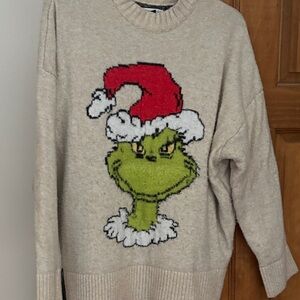American Eagle Outfitters Beige Grinch Sweater